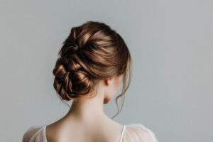 elegant lady with chignon hairstyle white background 864588 23756
