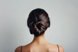 elegant woman with chignon hairstyle white background 864588 26834